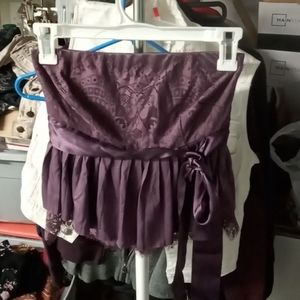 Eyelash lace tube top